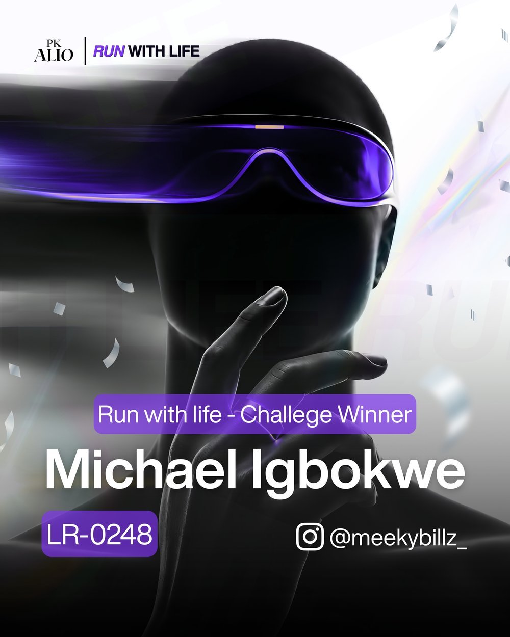 Michael Igbokwe, challenge winner, BIB LR-0248